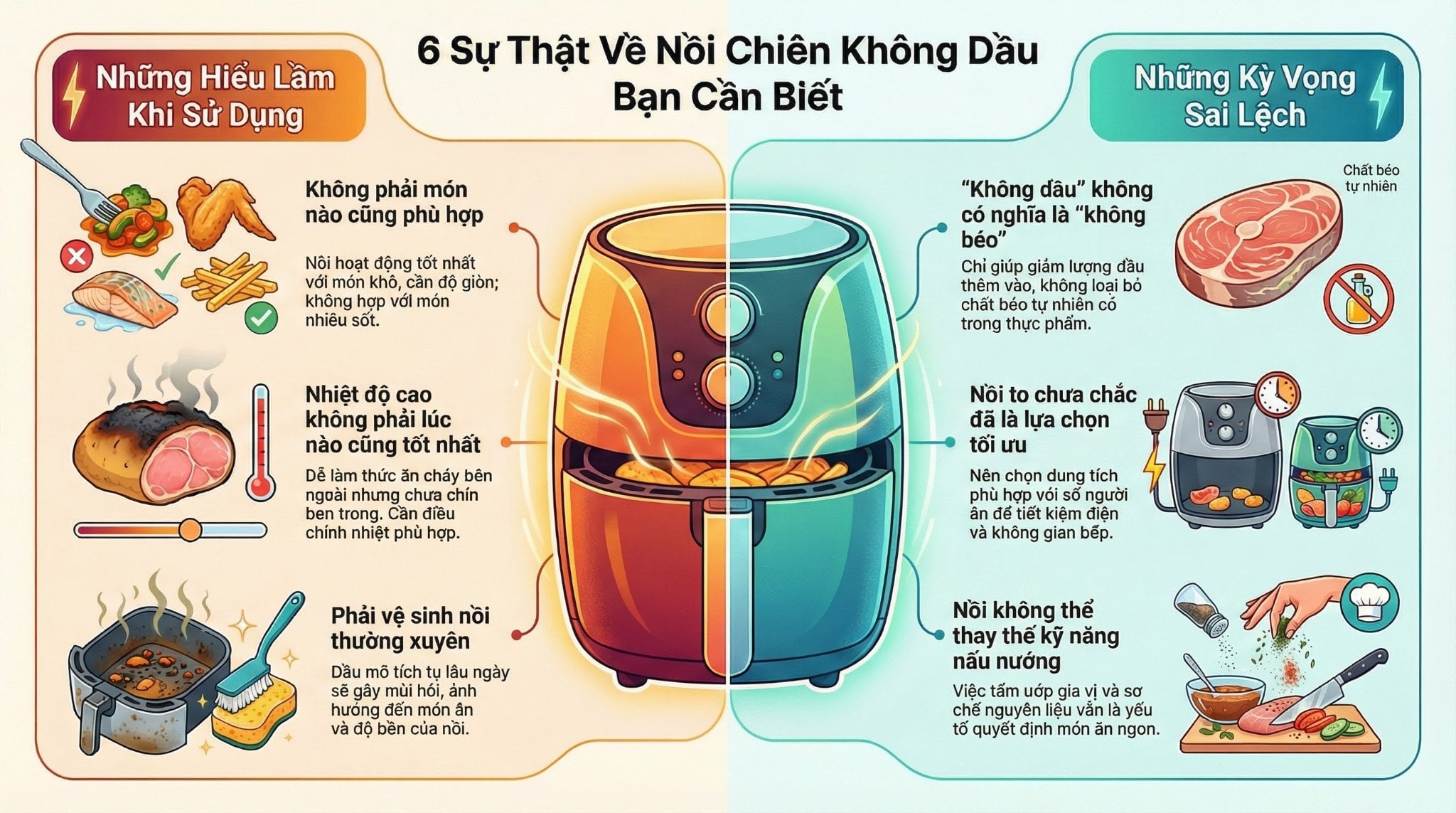 6 Sự Thật Về Nồi Chiên Không Dầu: Đừng Mua Nếu Chưa Biết Điều Này!