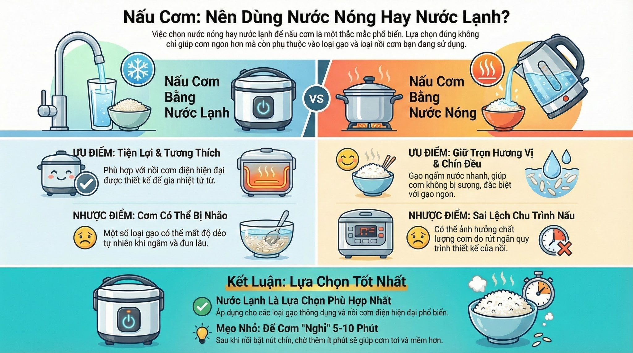 Nấu Cơm Bằng Nước Nóng Hay Lạnh? Câu Trả Lời Khiến Nhiều Người Bất Ngờ