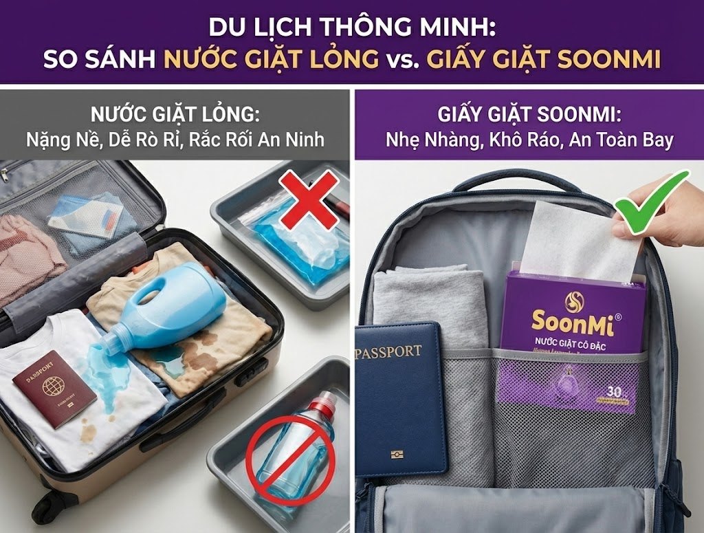 Mang Nước Giặt Lỏng Đi Du Lịch: 