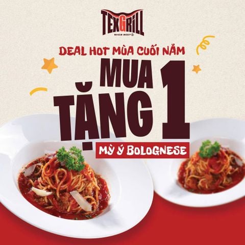 TẬN HƯỞNG MÙA LỄ HỘI TẠI TEXGRILL AEON MALL CÙNG QUÀ TẶNG MUA 1 TẶNG 1