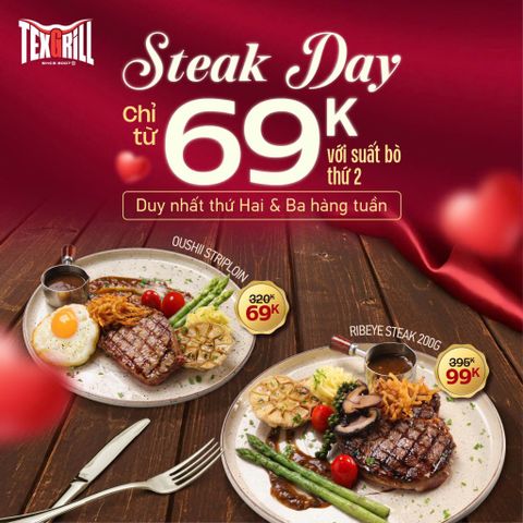 Ưu đãi steak thượng hạng CHỈ TỪ 69K 💘