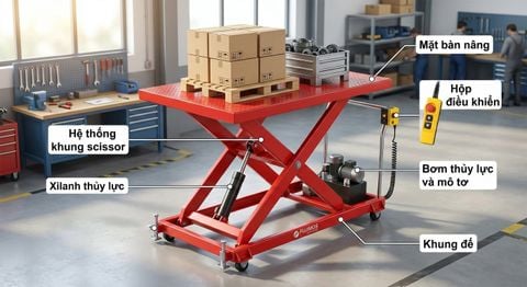 Bàn nâng thủy lực là gì? Giải pháp nâng hạ hàng hóa tối ưu cho doanh nghiệp