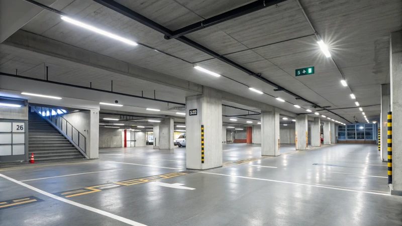 Yêu cầu chiếu sáng cần thiết cho bãi đỗ xe là gì?