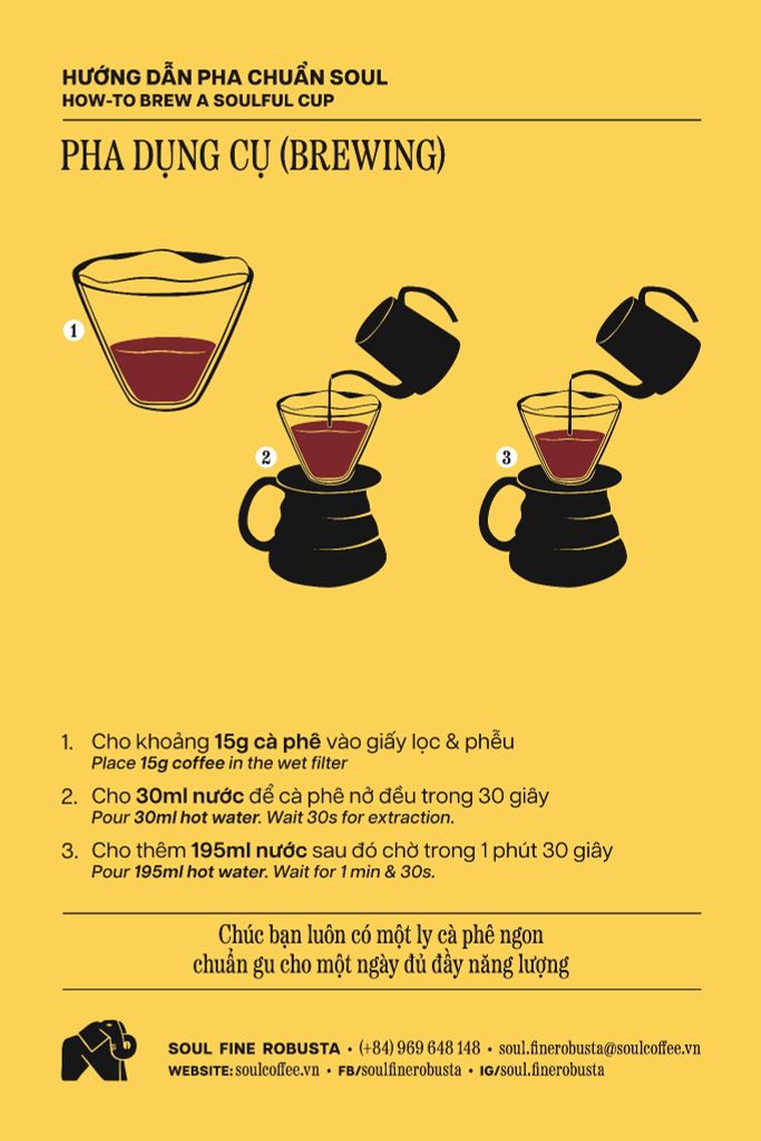 Hướng dẫn pha Pour Over Fine Robusta chuẩn Soul