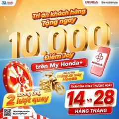 Tri ân khách hàng- Tặng 10,000 điểm JOY trên My Honda+​