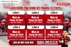 LỊCH KIỂM TRA ĐỊNH KỲ THÁNG 11/2025