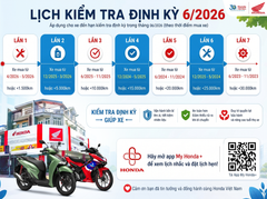 📣 NHẮC LỊCH KIỂM TRA ĐỊNH KỲ THÁNG 6/2026 🛵🔧
