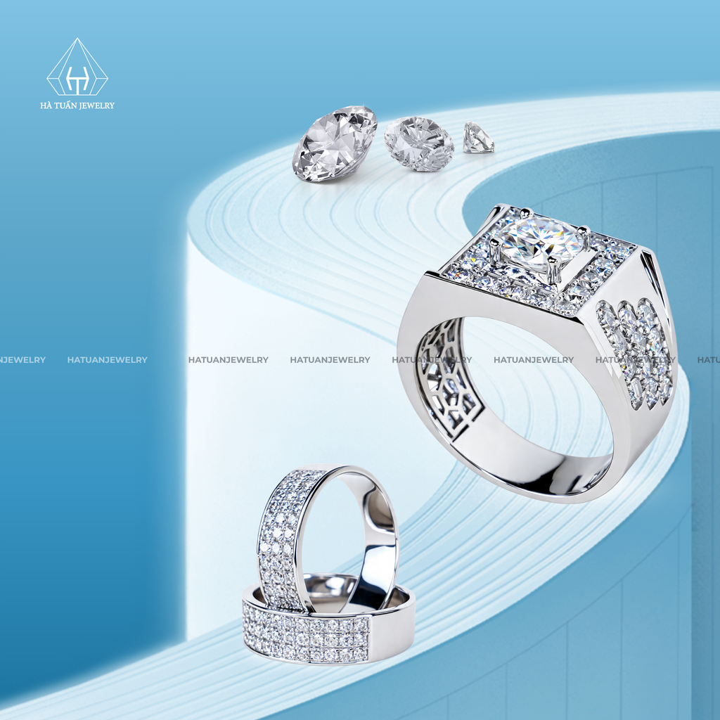 Trang sức nhẫn kim cương nuôi cấy cao cấp sang trọng
