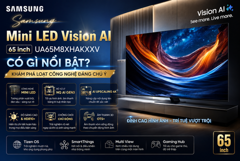 Samsung Mini LED Vision AI 65 inch UA65M8XHAKXXV có gì nổi bật? Khám phá loạt công nghệ đáng chú ý