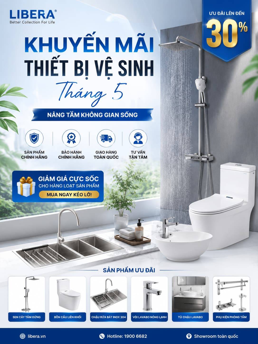 Khuyến Mãi Thiết Bị Vệ Sinh Tháng 5 – Sale Lớn Tại Libera