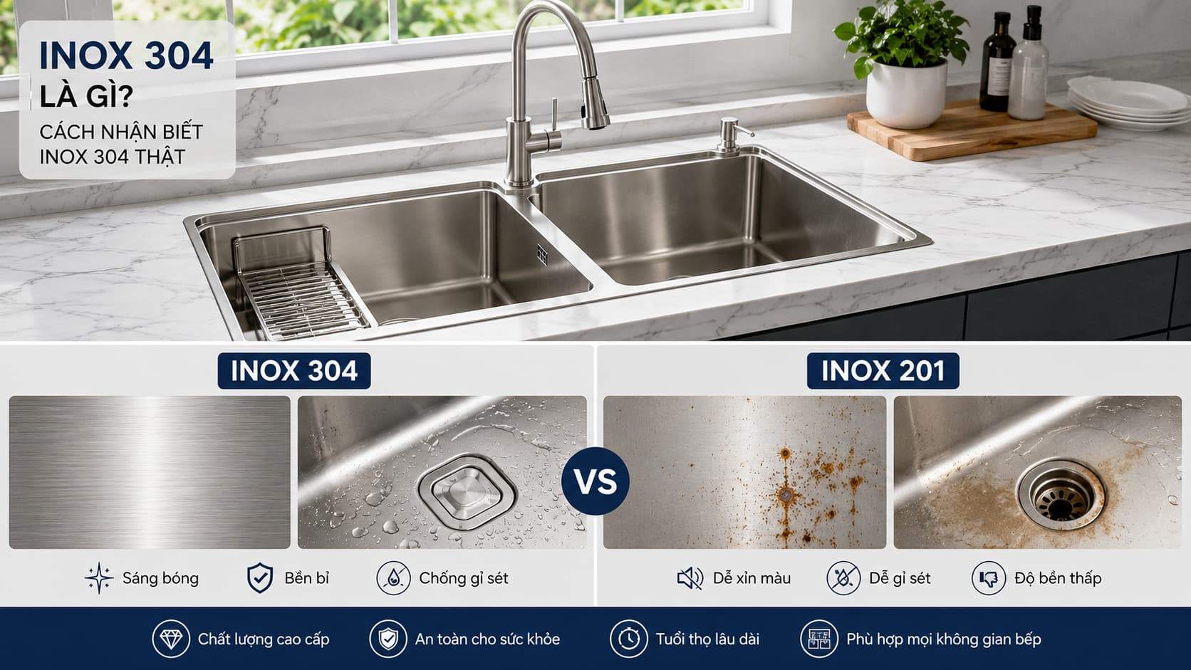 Inox 304 Là Gì? Ưu Điểm Và Cách Phân Biệt Chuẩn Nhất