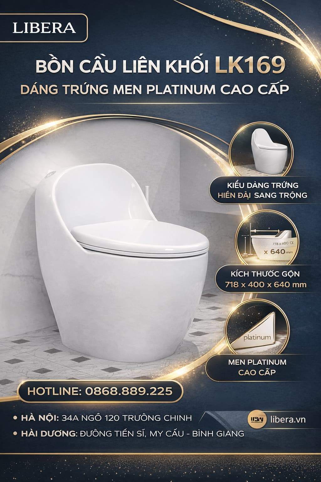 Ưu đãi cuối năm cho bồn cầu dáng trứng LK169