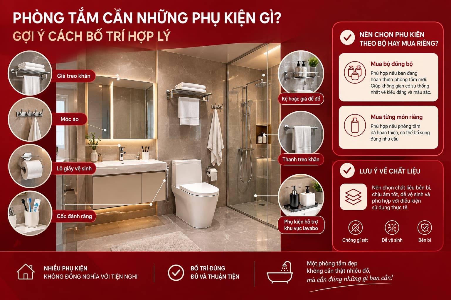Phòng Tắm Cần Những Phụ Kiện Gì?