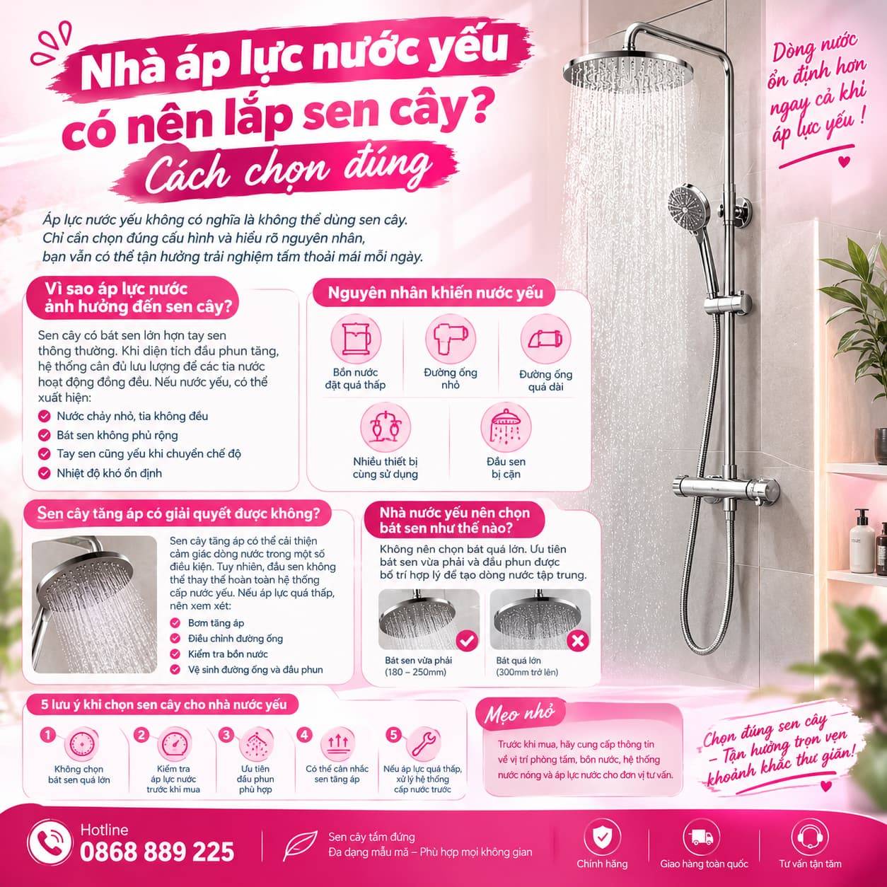NHÀ ÁP LỰC NƯỚC YẾU CÓ NÊN LẮP SEN CÂY?