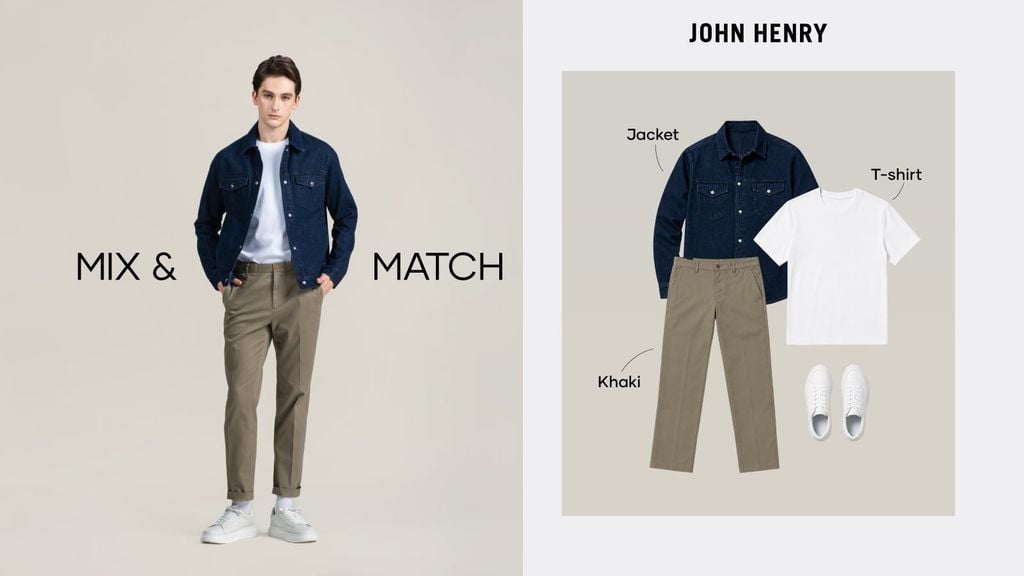 MIX & MATCH | JACKET + T-SHIRT + KHAKI