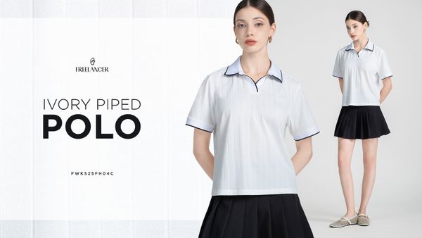 IVORY PIPED POLO – TRẮNG THANH LỊCH, ĐEN CÁ TÍNH​