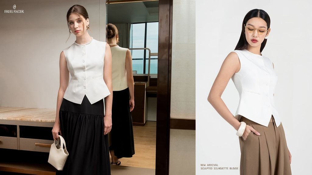 SCULPTED SILHOUETTE BLOUSE – Thiết Kế Tối Giản Thanh Lịch Cho Nàng Công Sở​