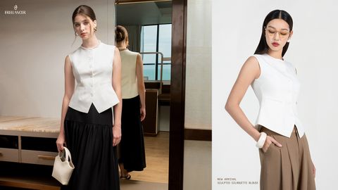 SCULPTED SILHOUETTE BLOUSE – Thiết Kế Tối Giản Thanh Lịch Cho Nàng Công Sở​