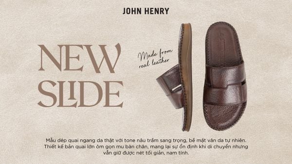 NEW SLIDE | MADE FROM REAL LEATHER - Dép Quai Ngang Da Thật Cho Phong Cách Thoải Mái & Nam Tính