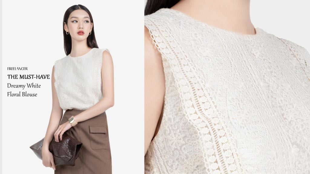 Dreamy Floral Blouse | Áo Blouse Ren Thanh Lịch Cho Phong Cách Minimalism