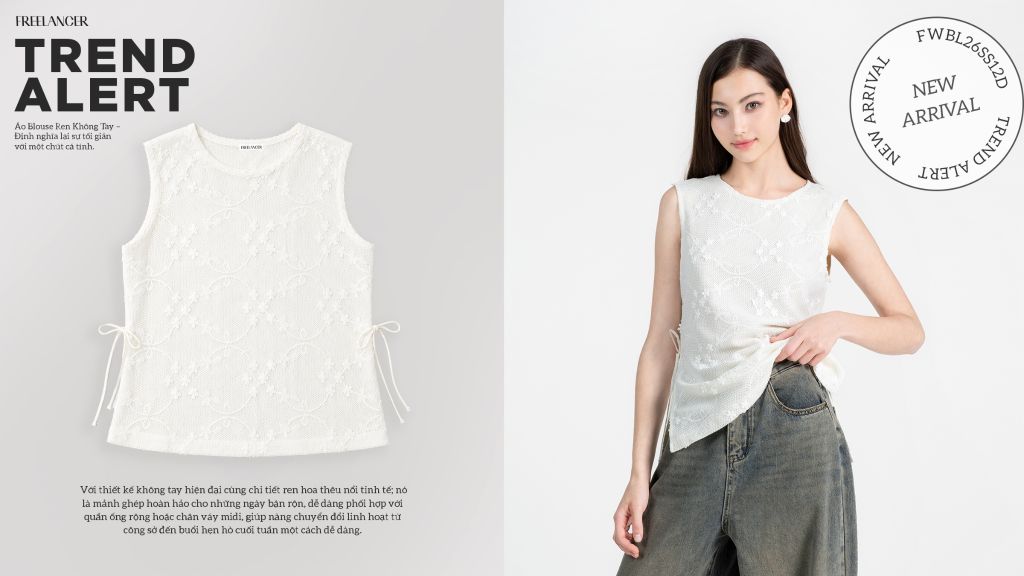Áo Blouse Ren Không Tay | Xu Hướng Minimalism Thanh Lịch Cho Nàng Hiện Đại