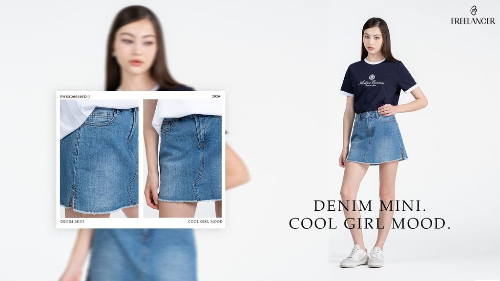 Denim Mini Cool Girl Mood Xu Hướng Chân Váy Jeans Năng Động Cho Nàng Hiện Đại