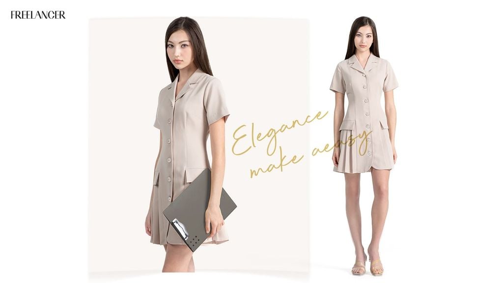 ELEGANCE, MADE EASY – ĐẦM CỔ VEST CHỮ A CHO NÀNG HIỆN ĐẠI