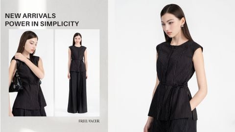 Urban Collection | Set Áo Blouse Và Quần Tây Pinstripe Cho Phong Cách Công Sở Hiện Đại
