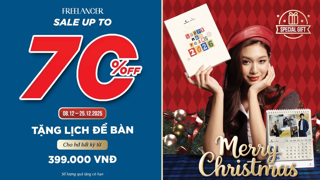 FREELANCER X-MAS SALE 2025 – GIẢM ĐẾN 70% & QUÀ TẶNG ĐỘC QUYỀN​