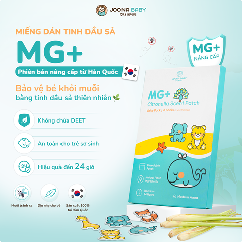 Miếng dán tinh dầu sả MG+ - Giải pháp tiện lợi giúp xua muỗi đến 24 giờ cho bé