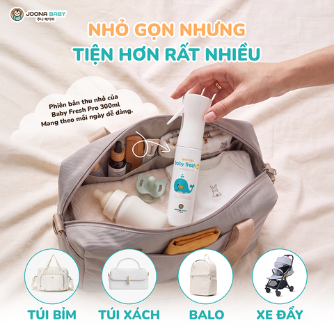Thứ luôn có trong túi bỉm của mẹ: Xịt khử khuẩn Baby Fresh 80ml từ Joona Baby
