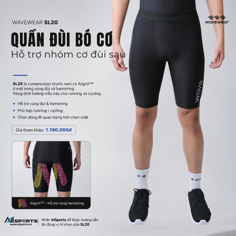 WaveWear SL20: quần compression có AlignX™ ở đùi và hamstring