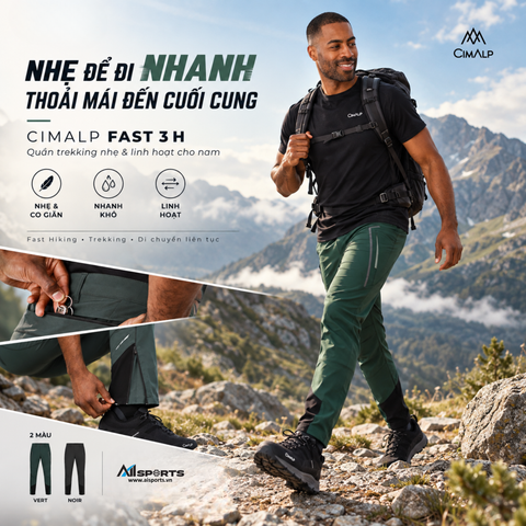 CIMALP FAST 3 H: quần trekking nam nhẹ, co giãn cho địa hình thay đổi
