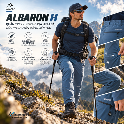 CIMALP ALBARON H: quần trekking nam co giãn cho địa hình và thời tiết thay đổi