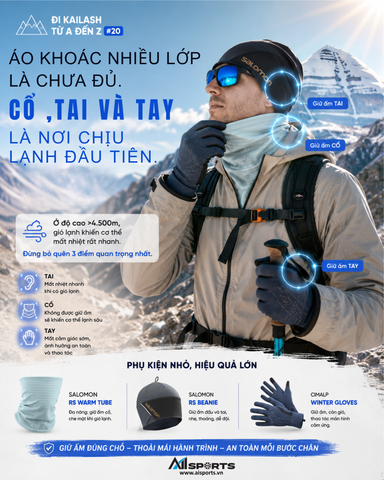 Giữ ấm vùng cổ, tai và bàn tay khi đi Kailash