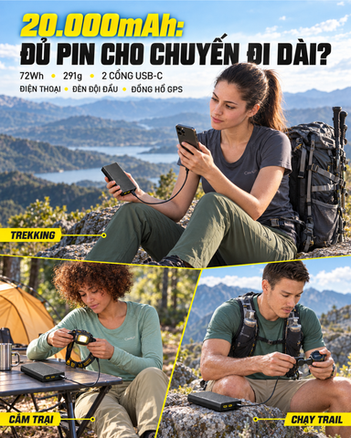 NITECORE NB20000 Gen3 20.000mAh cho hành trình dài