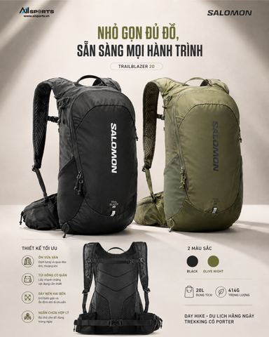 Salomon Trailblazer 20: Khi một ngày đi cần nhiều hơn 10L nhưng chưa cần balo lớn