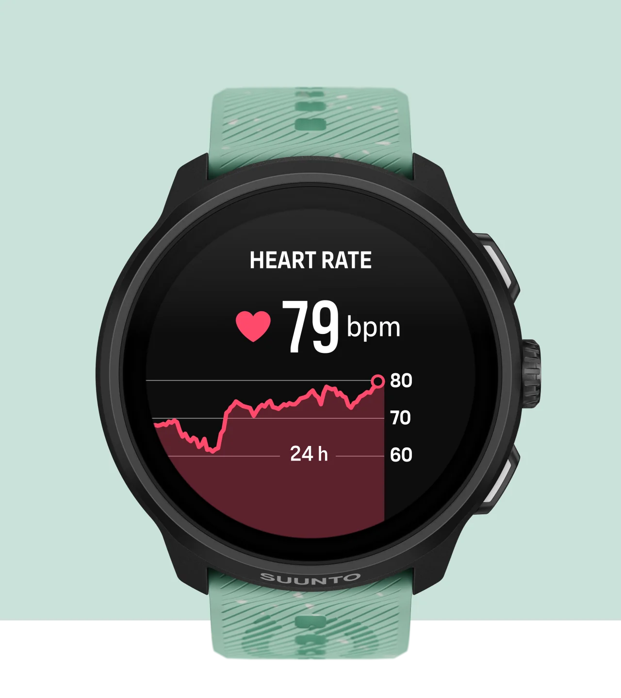Suunto Run 2 hiển thị giao diện nhịp tim