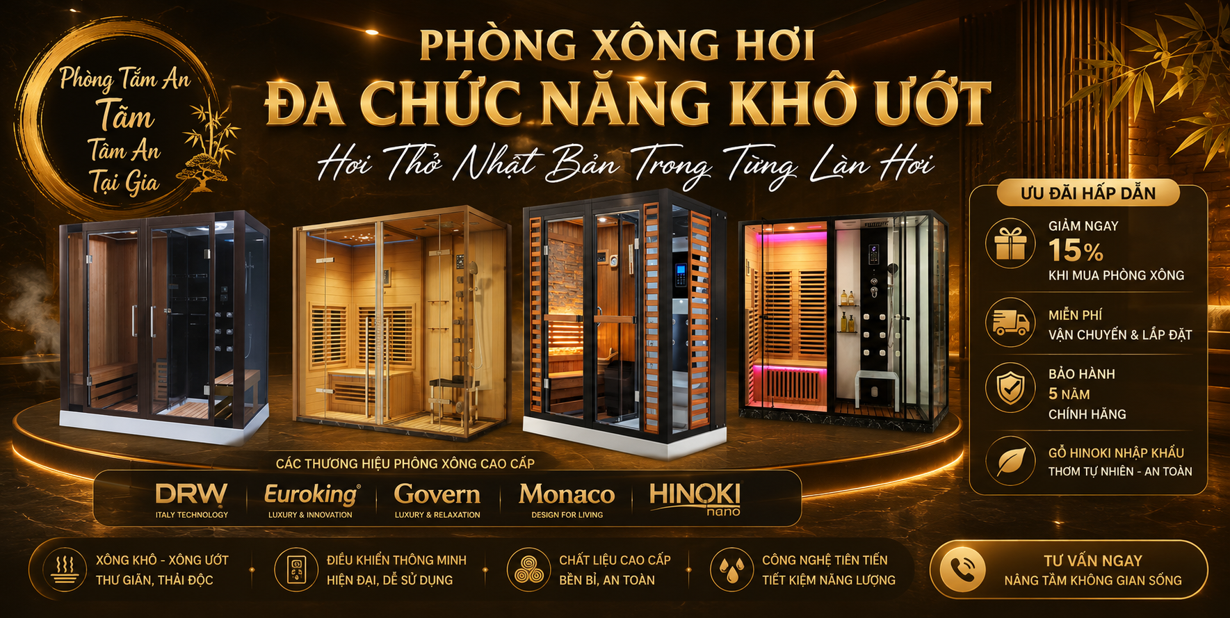 Phòng Xông Hơi Khô Ướt Kết Hợp