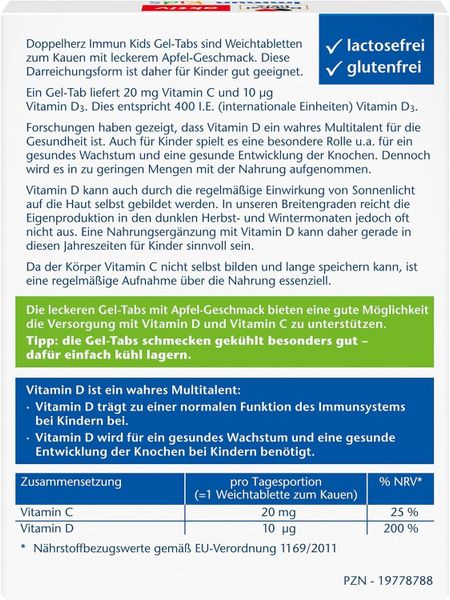 Doppelherz Aktiv Immun Kẹo Dẻo Vitamin D & Vitamin C Cho Trẻ Em