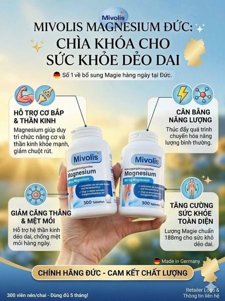 Viên uống Magie Mivolis 300 viên chính hãng