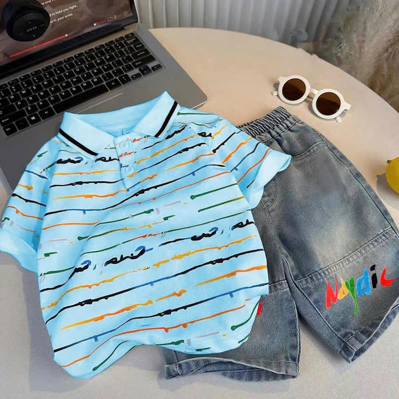 Bộ jean bé trai cổ trụ Noydic