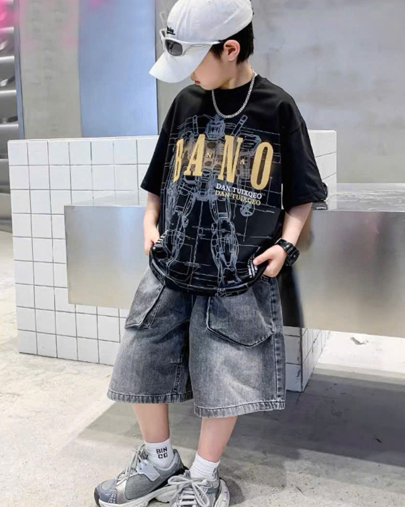 Bộ jean bé trai túi hộp Bano