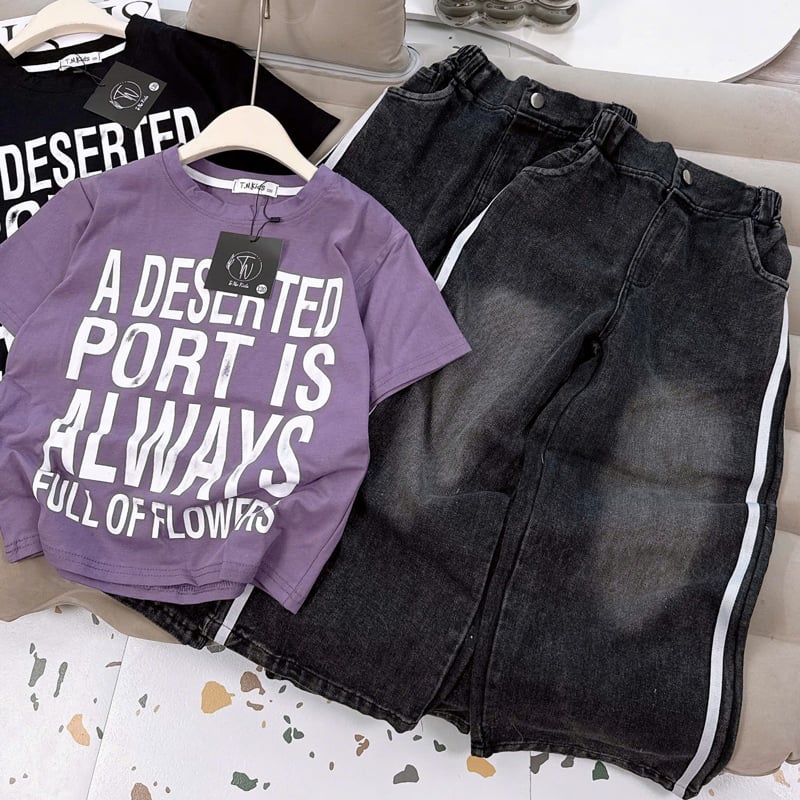 Bộ jean dài bé gái Always