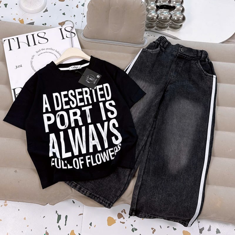 Bộ jean dài bé gái Always