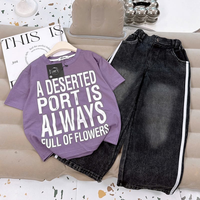 Bộ jean dài bé gái Always