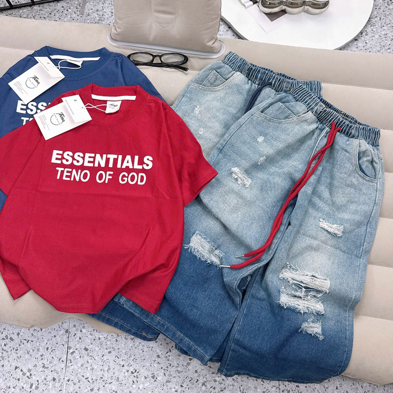 Bộ jean dài bé gái Essentials