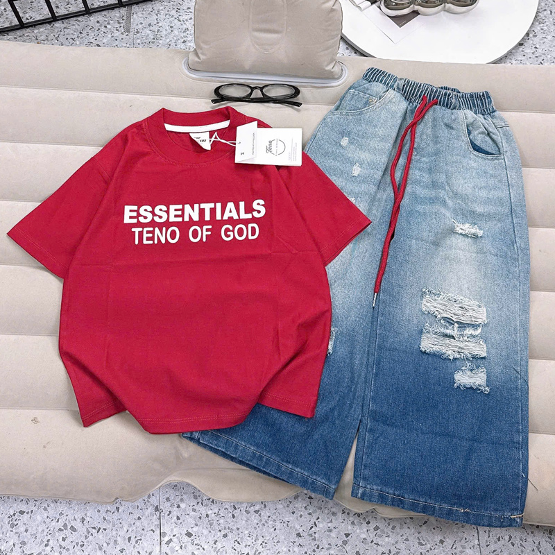 Bộ jean dài bé gái Essentials