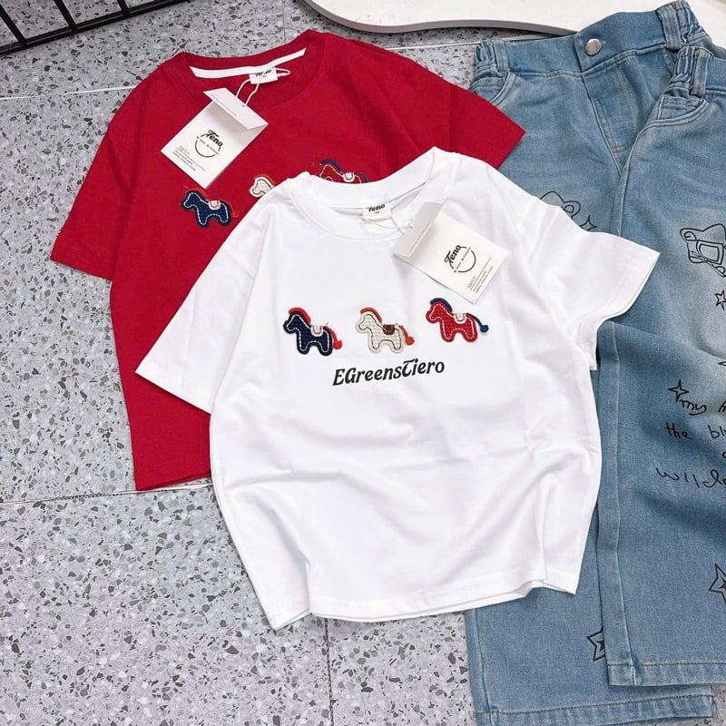 Bộ jean dài bé gái ngựa Egreen