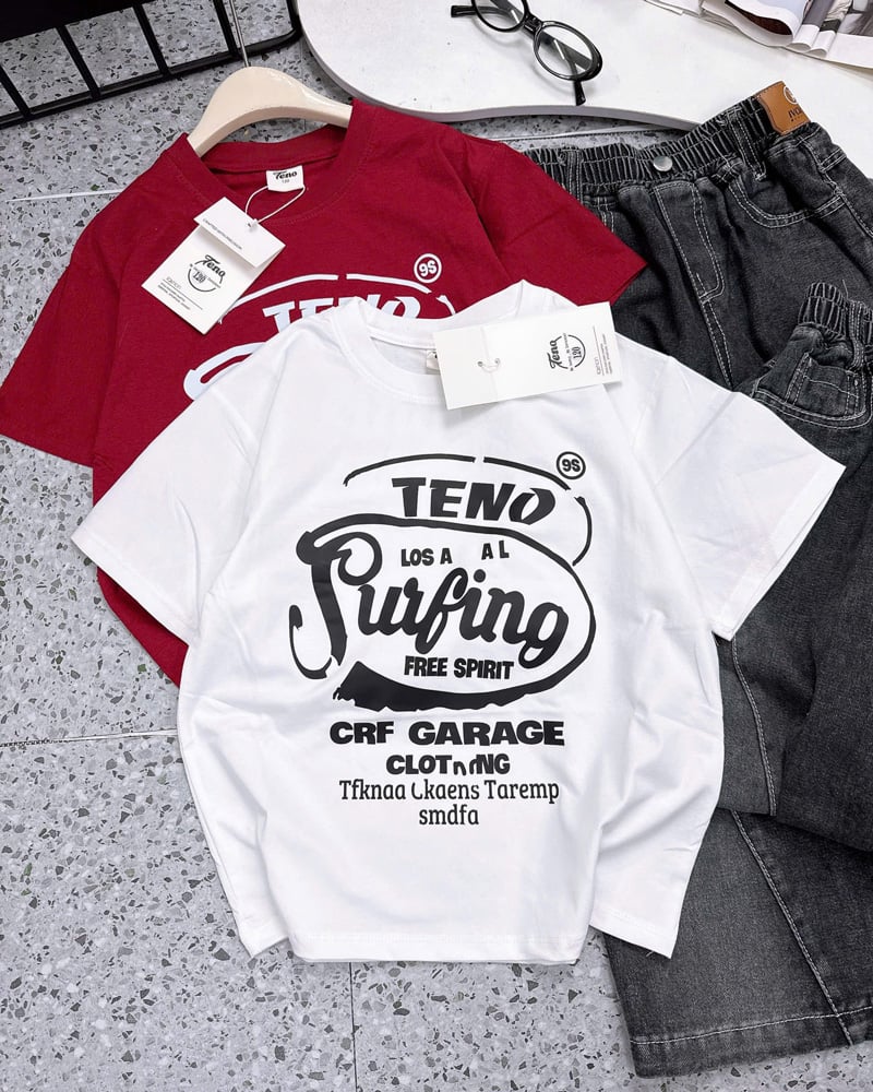 Bộ jean dài bé gái Surfing